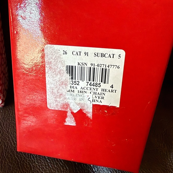 Sterling silver genuine diamond accent heart charm on 18” sterling silver chain - Picture 3 of 4